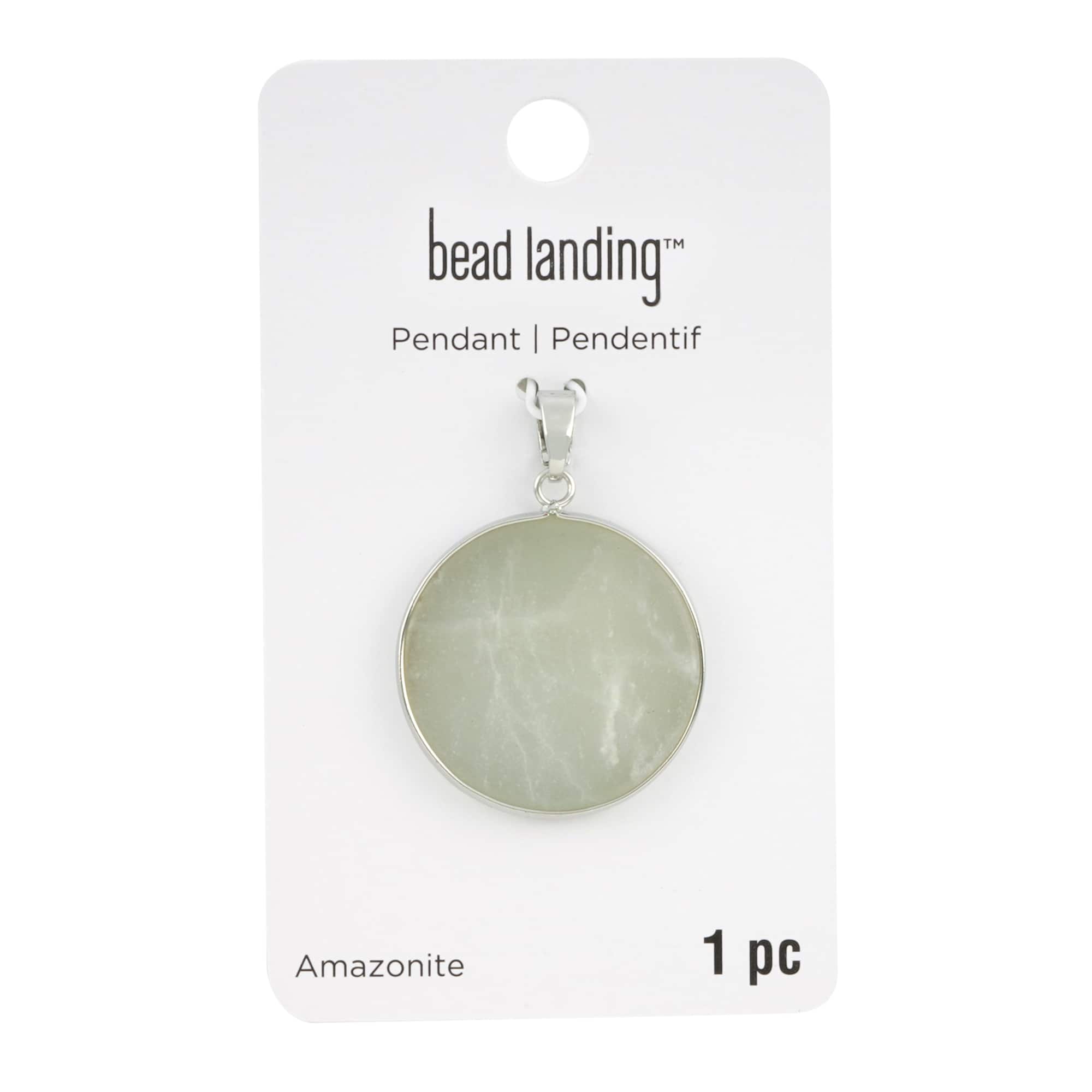 Green Amazonite Flat Round Pendant by Bead Landing™